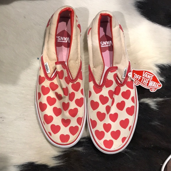 white vans with red heart
